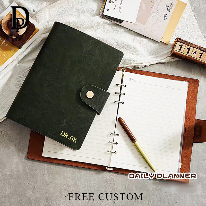 Luxury Bags Names - Vintage Cowhide A5 Notebook Custom Name