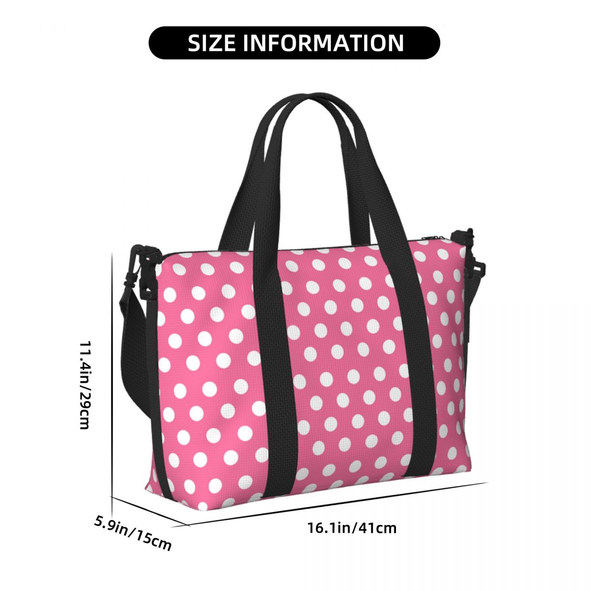 Pink Polka Dots Tote Bag Large - огляд і ціна Luxury Bags Luggage